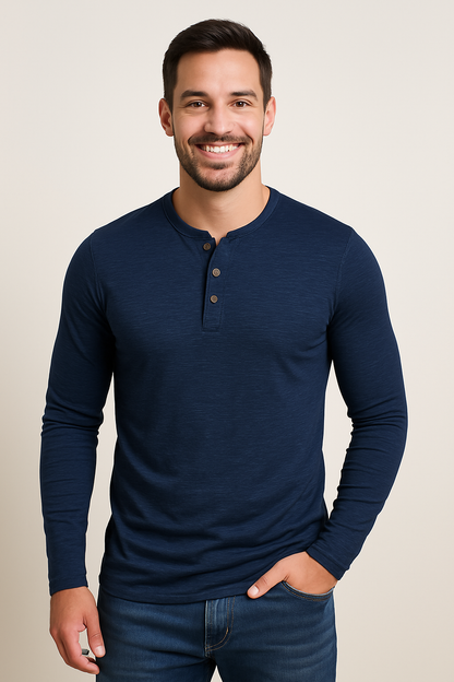 Camisa Henley para Hombre Elysium | Mangas Largas, Suave y Transpirable