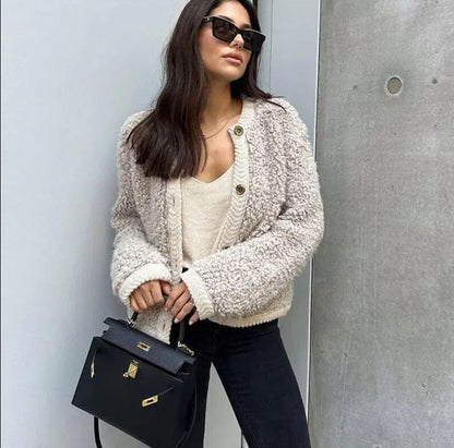 AriaLuxe Dames Teddy Jas – Warm, Veelzijdig, Zacht & Elegant Design
