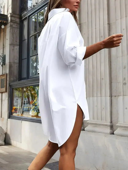 Vestido Camisa Valencia para Dama – Corte Elegante, Tela de Lujo, Para Trabajo y Tiempo Libre