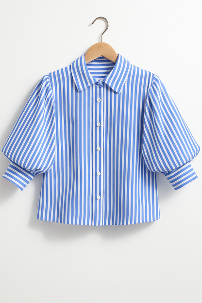 Blusa Fanny Dames | A rayas, Mangas abullonadas, Casual y Formal