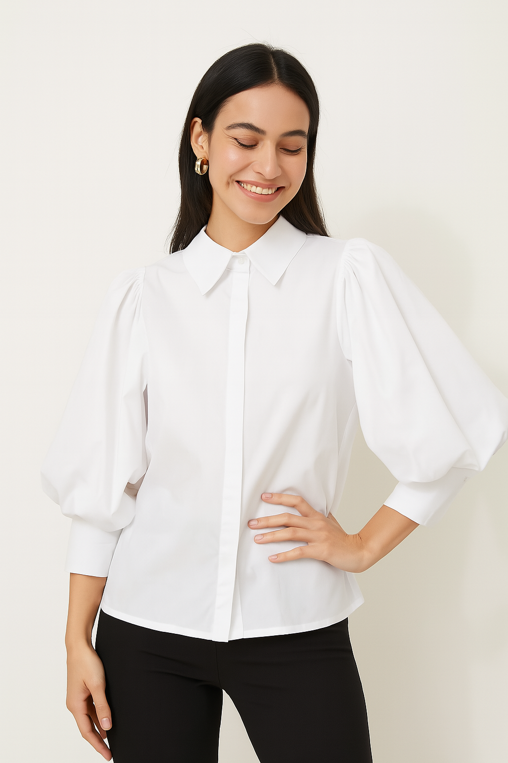 Blusa Fanny Dames | A rayas, Mangas abullonadas, Casual y Formal