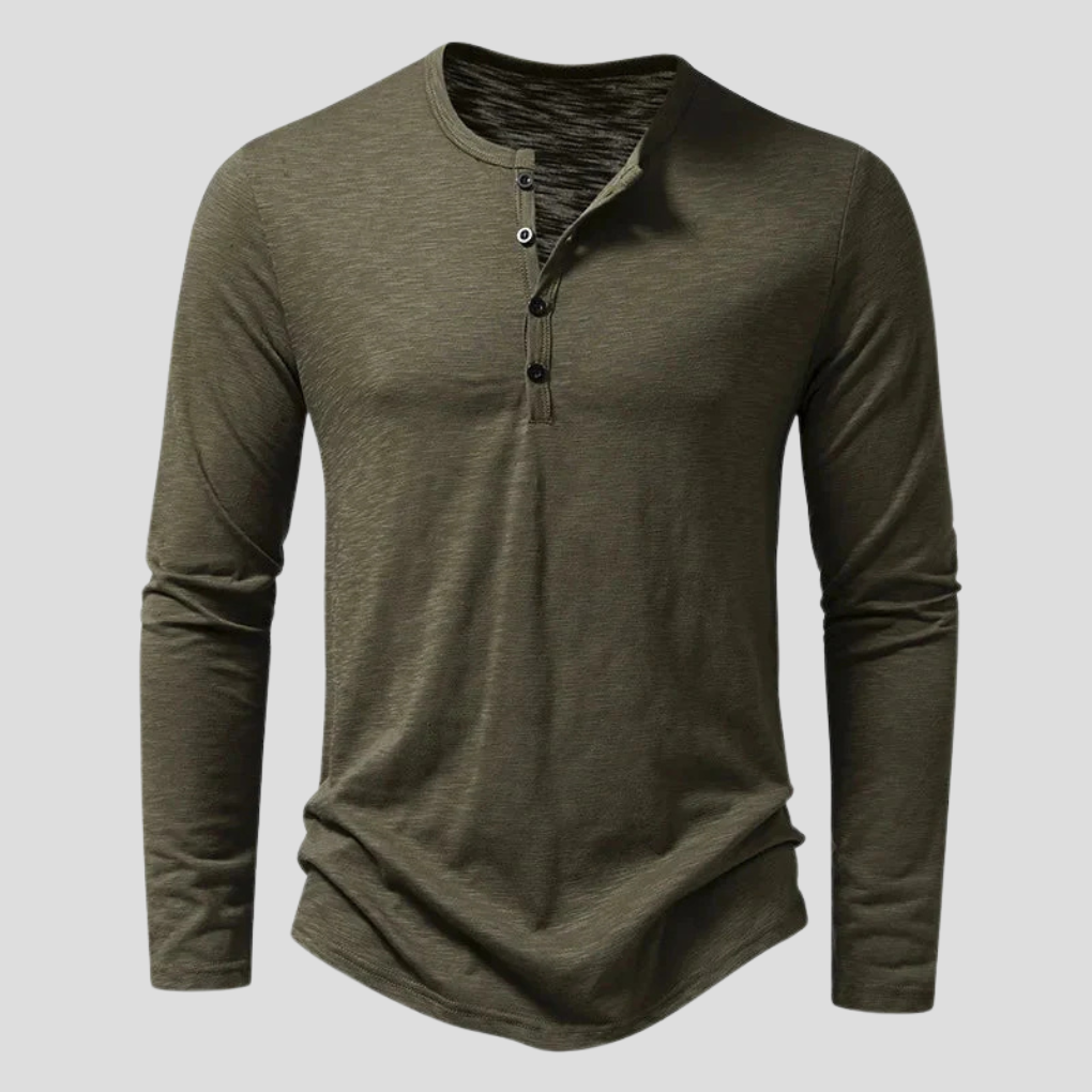 Felix | Elegant Henley T-shirt met lange mouwen 0