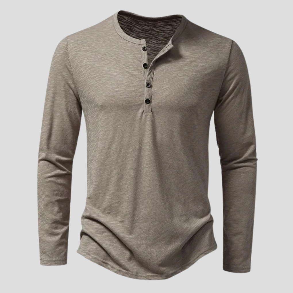 Felix | Elegant Henley T-shirt met lange mouwen 1