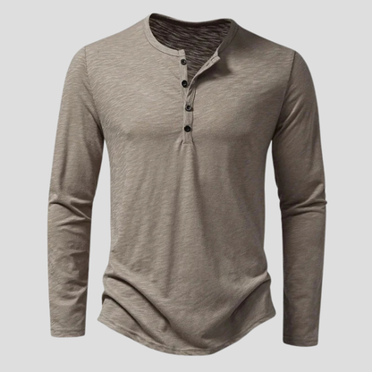 Felix | Elegant Henley T-shirt met lange mouwen 1