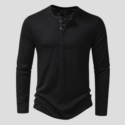 Felix | Elegant Henley T-shirt met lange mouwen 3