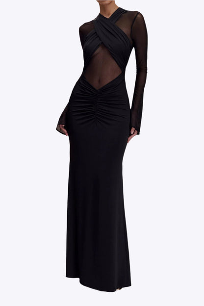Gila Damas Vestido Largo | Malla Transparente, Ropa Elegante de Noche