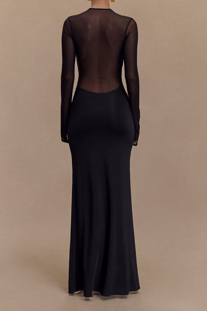 Gila Damas Vestido Largo | Malla Transparente, Ropa Elegante de Noche