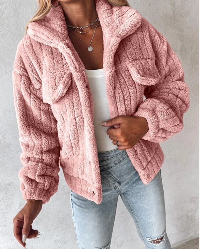 Abrigo Teddy de Lana para Mujer – Cálido, Ligero y Cómodo para Primavera/Otoño