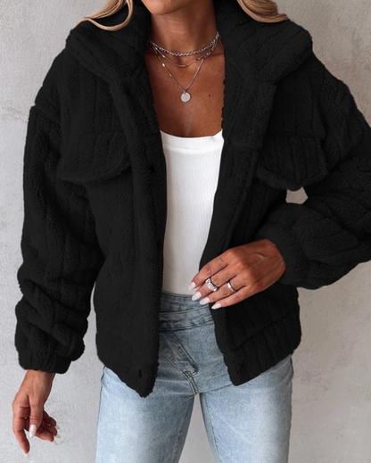 Abrigo Teddy de Lana para Mujer – Cálido, Ligero y Cómodo para Primavera/Otoño