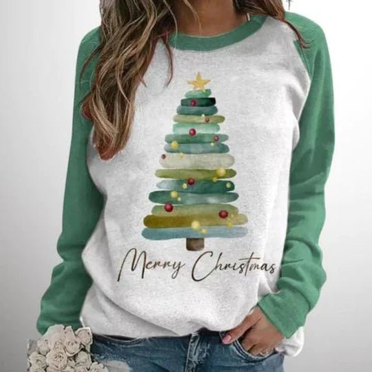 Hollyglow Suéter Navideño para Damas | Motivo Alegre de Árbol de Navidad, Cómodo y Festivo