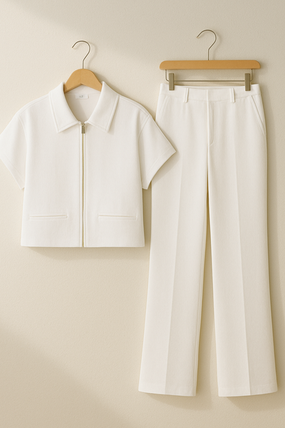 Ivy Dames Conjunto de Dos Piezas | Mezcla de Algodón, Casual y Formal