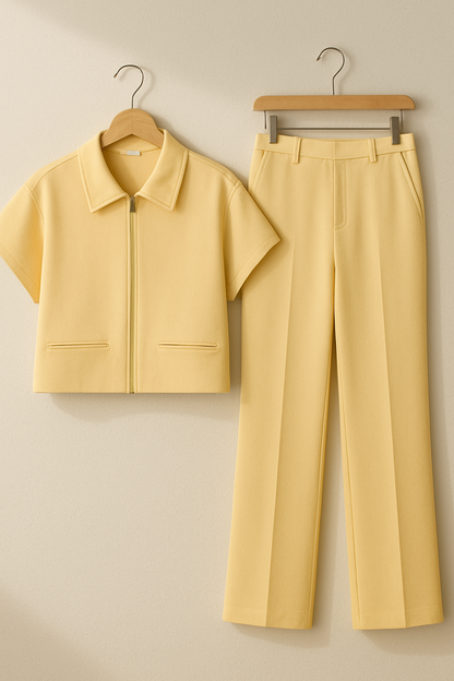 Ivy Dames Conjunto de Dos Piezas | Mezcla de Algodón, Casual y Formal