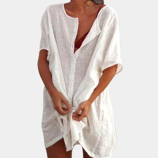 Kailyn Dames Vestido de Verano – Vestido Midi con Estampado y Cintura Ajustada