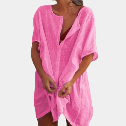 Kailyn Dames Vestido de Verano – Vestido Midi con Estampado y Cintura Ajustada