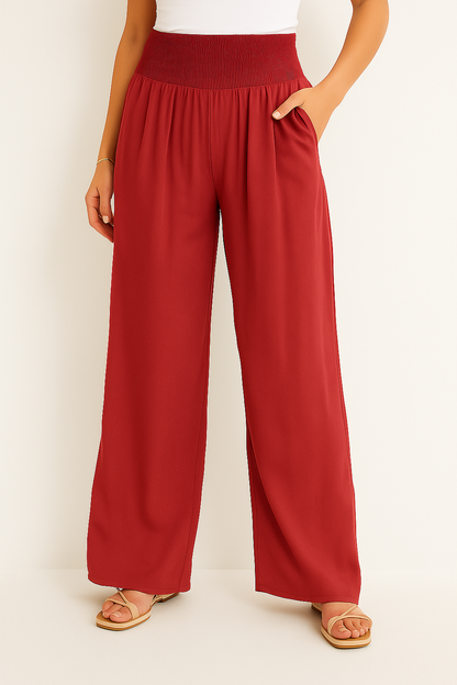 Elora | Pantalón fluido para mujer con cintura elástica y ajuste relajado