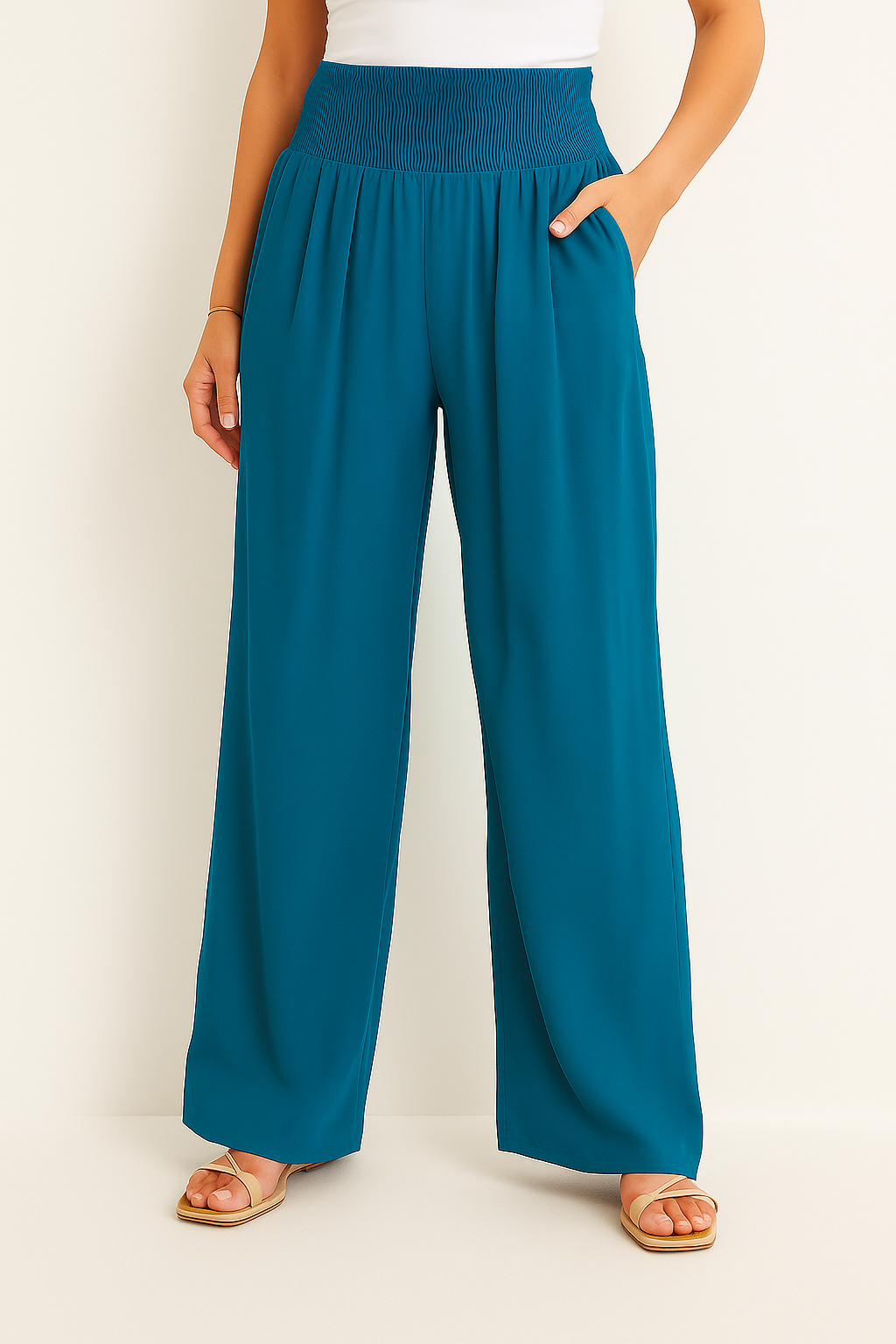 Elora | Pantalón fluido para mujer con cintura elástica y ajuste relajado