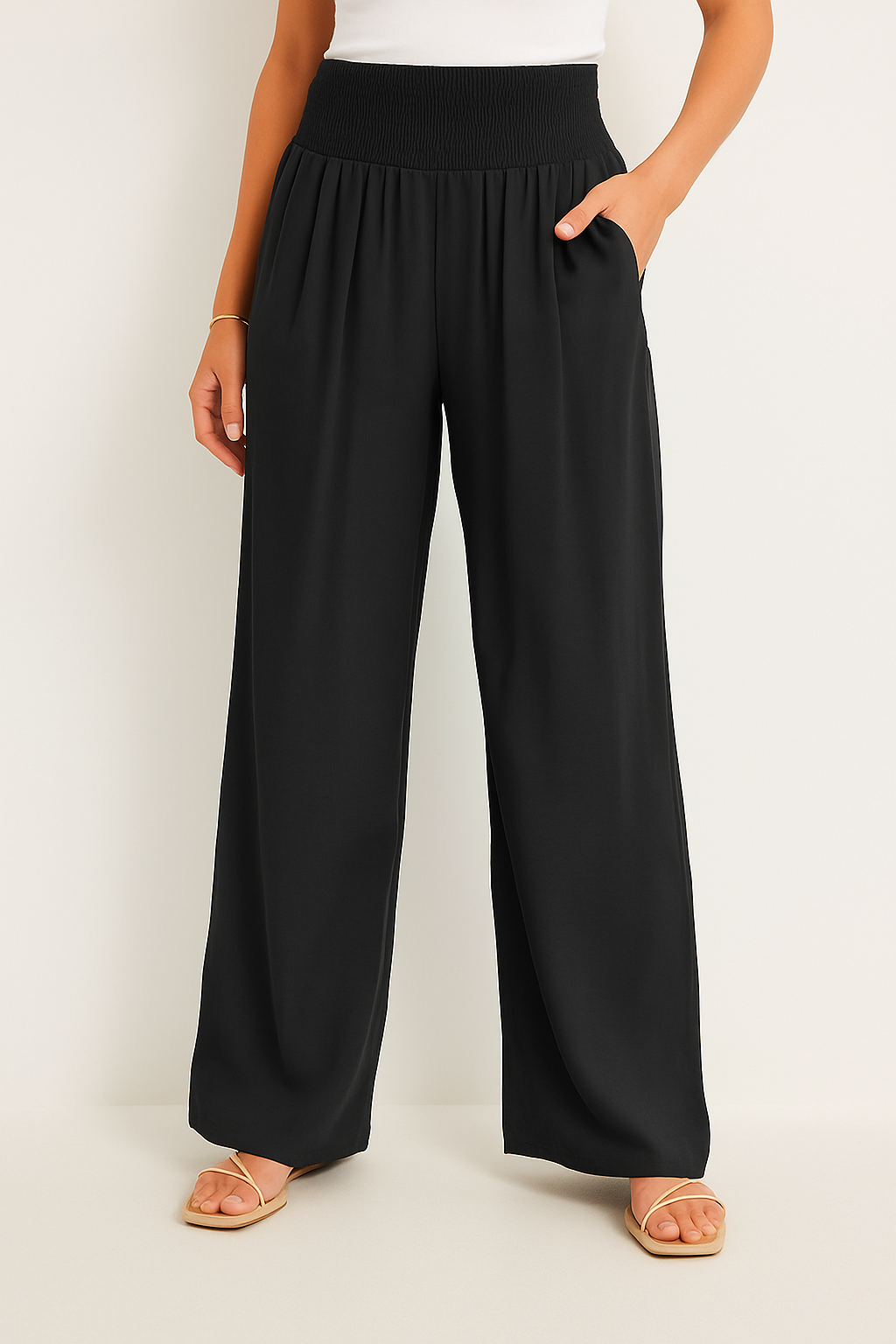 Elora | Pantalón fluido para mujer con cintura elástica y ajuste relajado