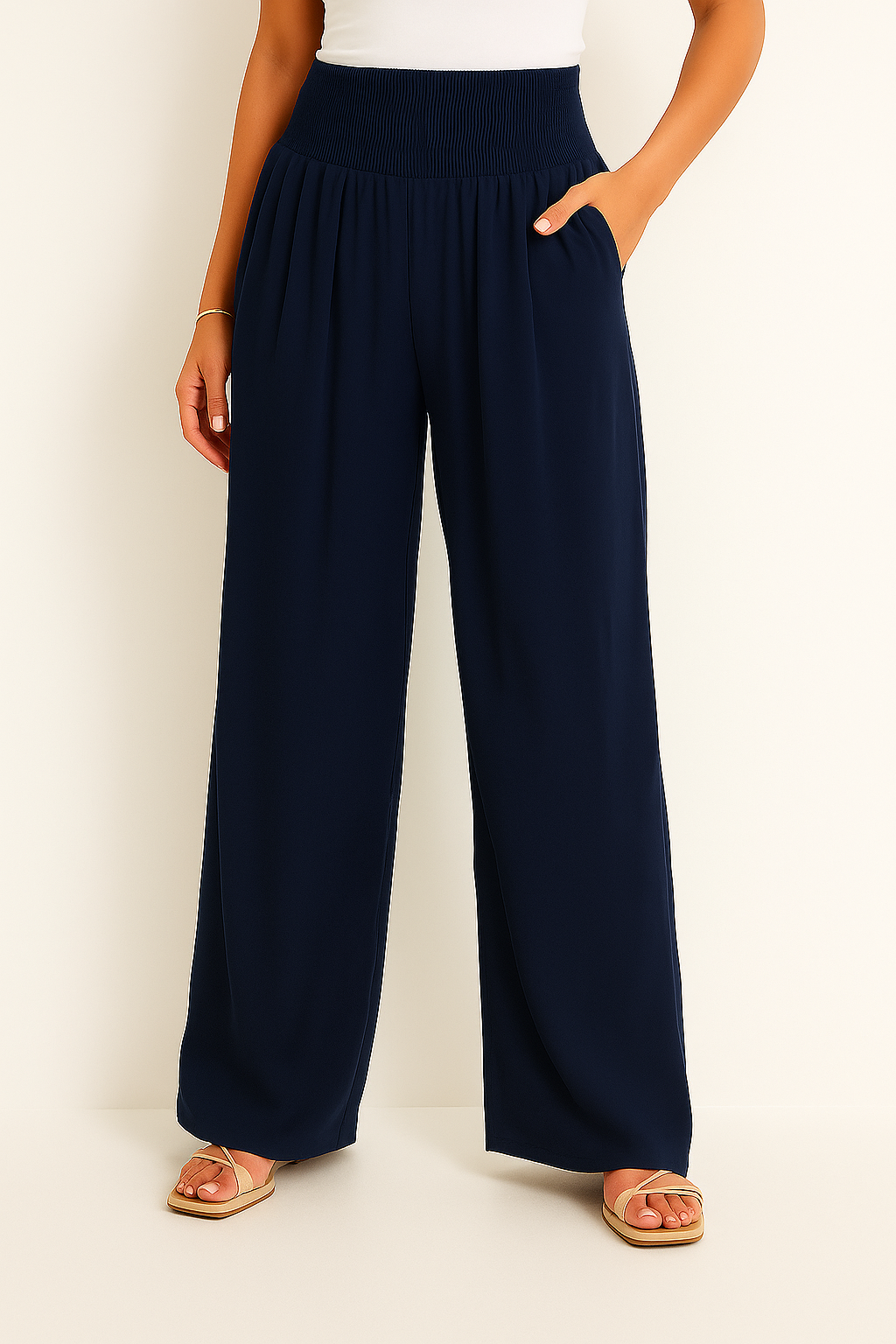 Elora | Pantalón fluido para mujer con cintura elástica y ajuste relajado