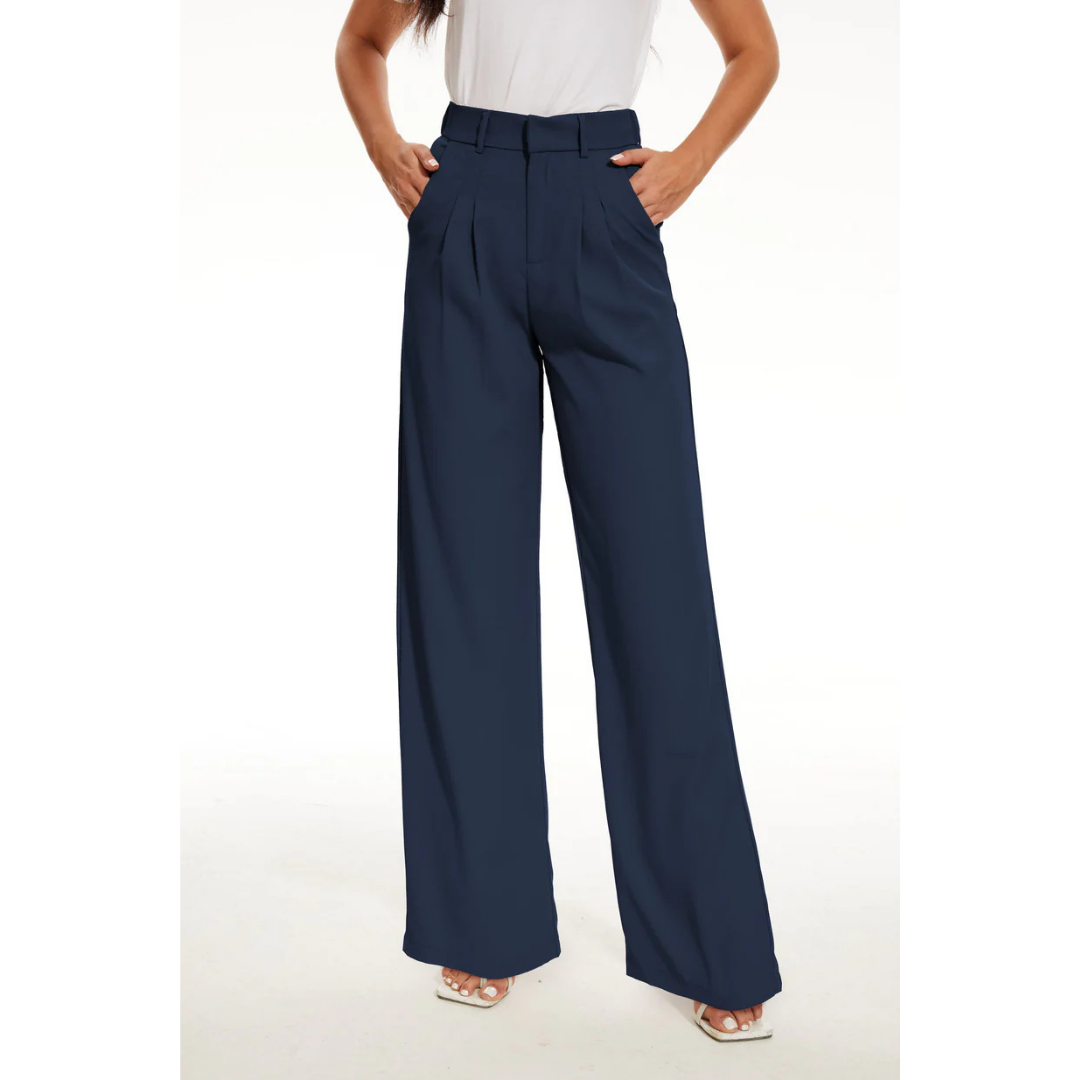 Pantalón de mujer Lissara | Cintura alta, perneras anchas para elegancia casual