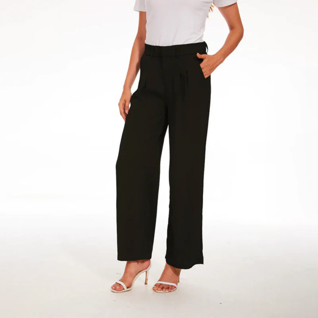 Pantalón de mujer Lissara | Cintura alta, perneras anchas para elegancia casual