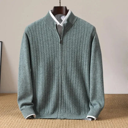 Cardigan Larvik para hombre | Lana espiga, casual y elegante