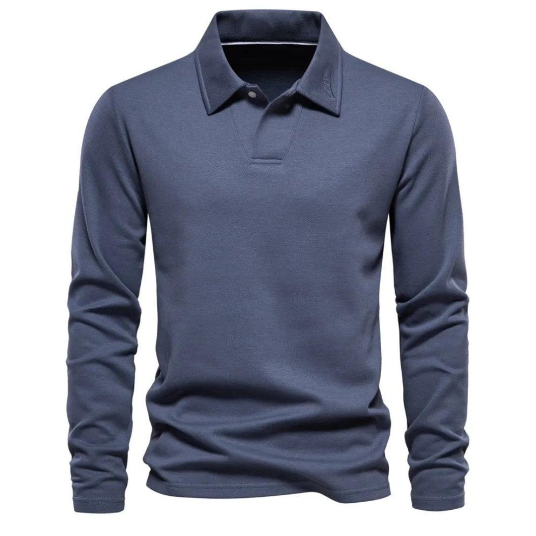 Polo Lino Heren | Mezcla de Algodón de Alta Calidad, Casual de Manga Larga