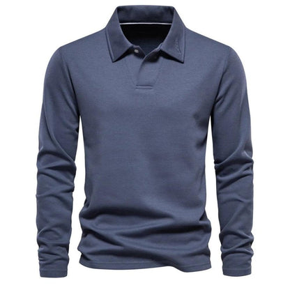 Polo Lino Heren | Mezcla de Algodón de Alta Calidad, Casual de Manga Larga