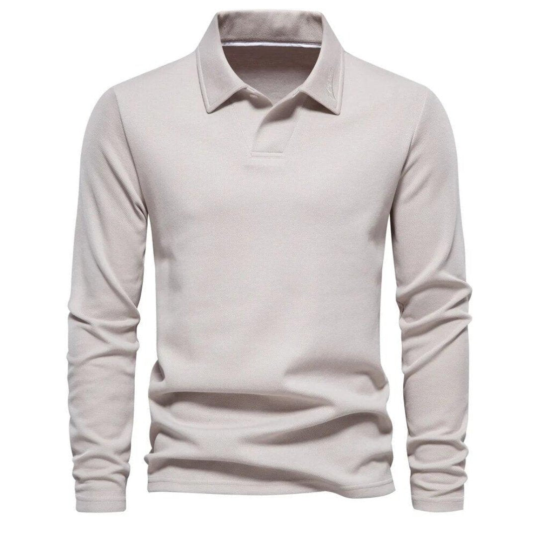Polo Lino Heren | Mezcla de Algodón de Alta Calidad, Casual de Manga Larga