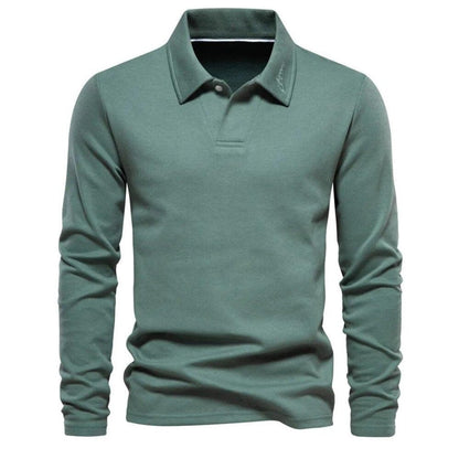 Polo Lino Heren | Mezcla de Algodón de Alta Calidad, Casual de Manga Larga