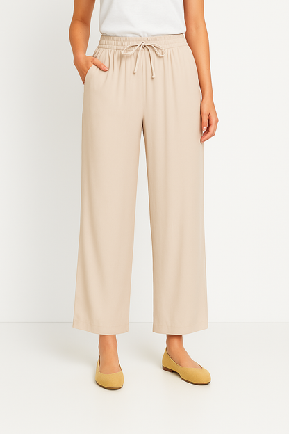 Noor | Elegante pantalón acampanado para mujer con cinturilla cómoda y perneras fluidas