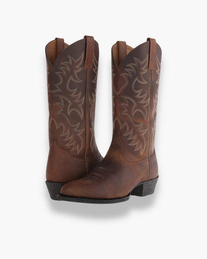 Luxe Dames Zwarte Westernlaarzen – Elegante Cowboy Boots met Schachtdetail