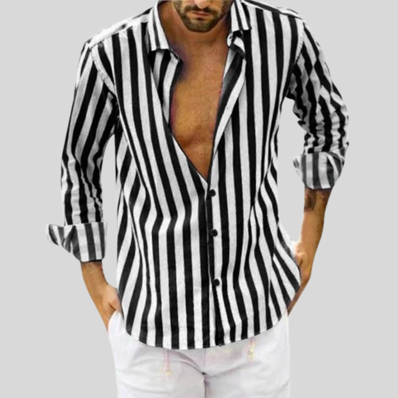 Camisa de lino Elian para hombre | Manga larga | Diseño de verano transpirable y elegante