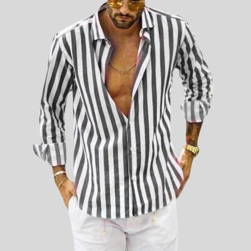 Camisa de lino Elian para hombre | Manga larga | Diseño de verano transpirable y elegante