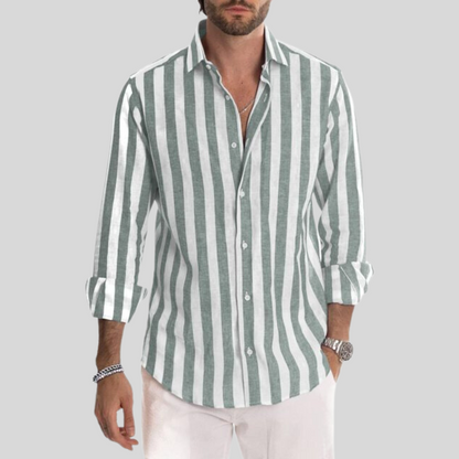 Camisa de lino Elian para hombre | Manga larga | Diseño de verano transpirable y elegante