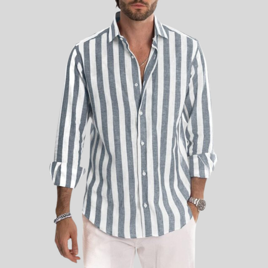 Camisa de lino Elian para hombre | Manga larga | Diseño de verano transpirable y elegante