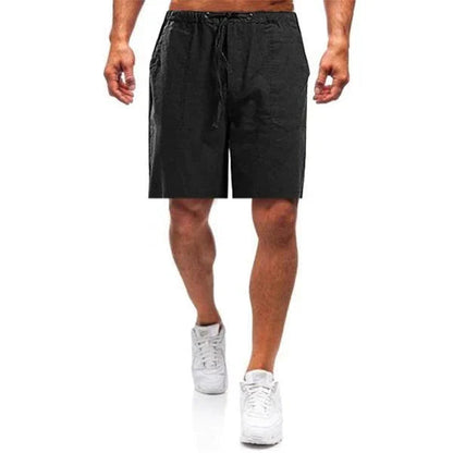 Santino Heren Lino Pantaloncini – Pantaloncini Estivi Leggeri con Coulisse in Vita