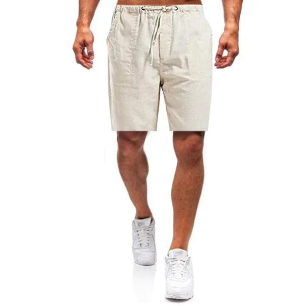 Santino Heren Lino Pantaloncini – Pantaloncini Estivi Leggeri con Coulisse in Vita
