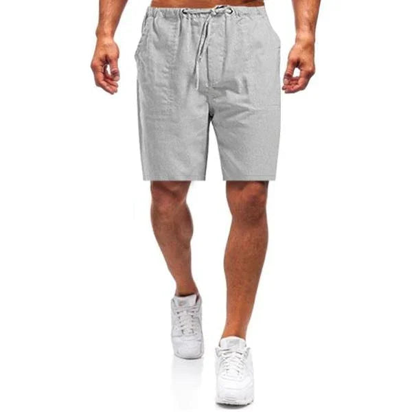 Santino Heren Lino Pantaloncini – Pantaloncini Estivi Leggeri con Coulisse in Vita