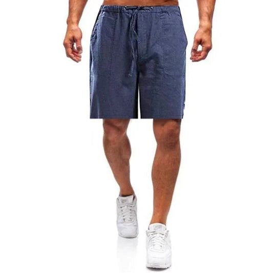 Santino Heren Lino Pantaloncini – Pantaloncini Estivi Leggeri con Coulisse in Vita
