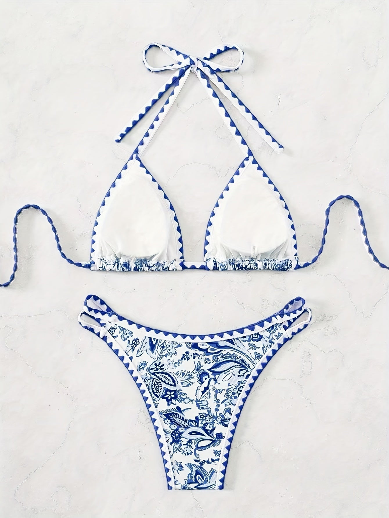 Conjunto de Bikini Elara para Dama – Estampado Paisley, Ajustable y de Secado Rápido