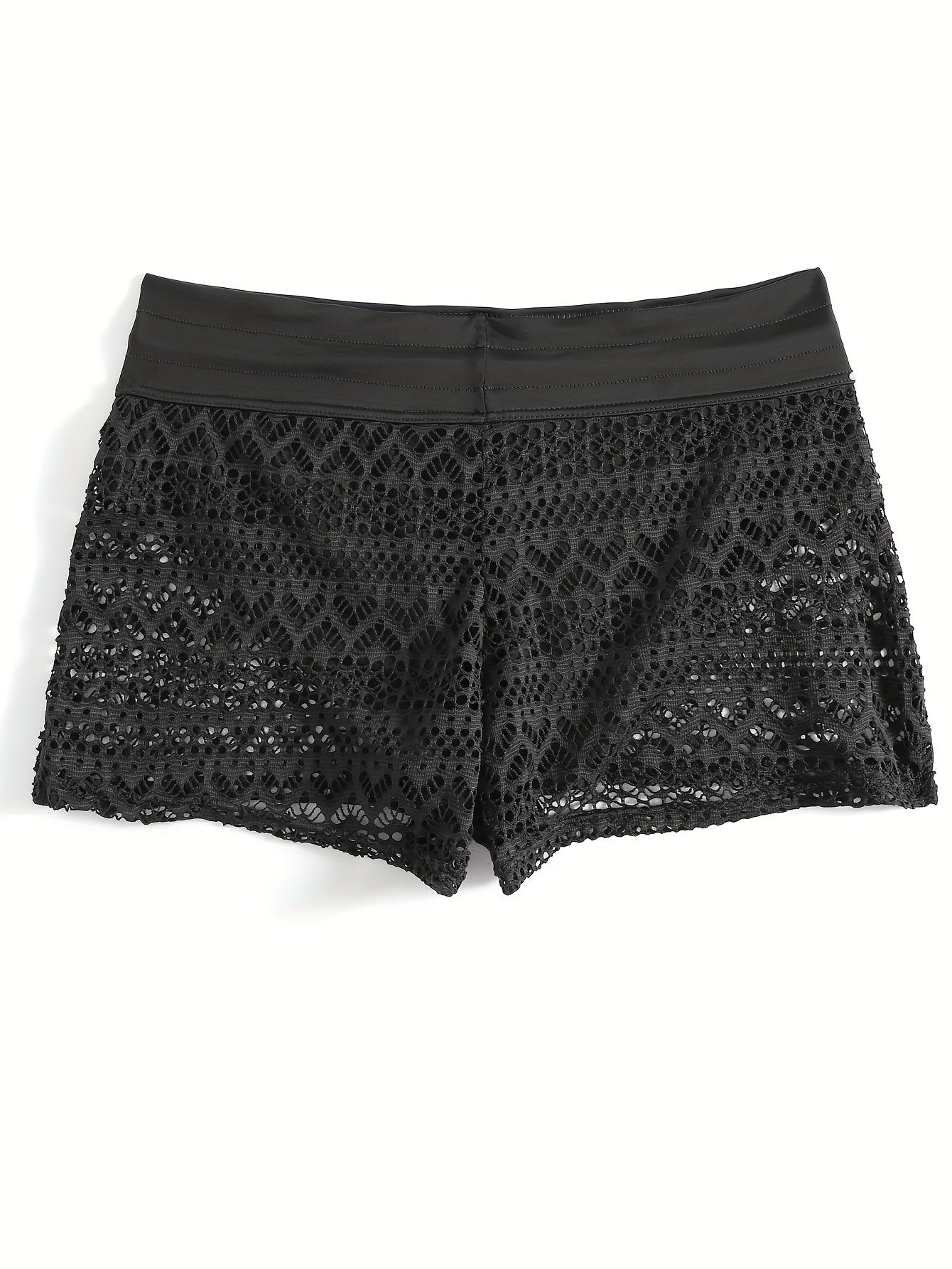 Pantalones cortos bohemios de crochet Tahlia Dames – Pantalones cortos de playa ligeros con banda elástica