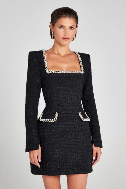 Vestido de gala Mabel Dames | Escote en forma de U con perlas, perfecto para ocasiones especiales