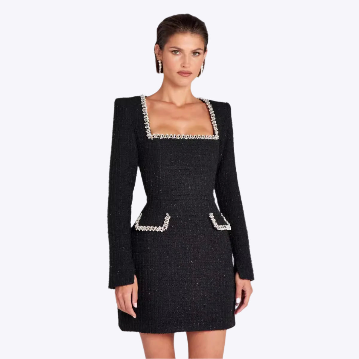Vestido de gala Mabel Dames | Escote en forma de U con perlas, perfecto para ocasiones especiales