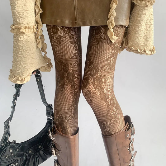 Marvella Dames Panty | Patrón de flores recortado, versátil y moderno