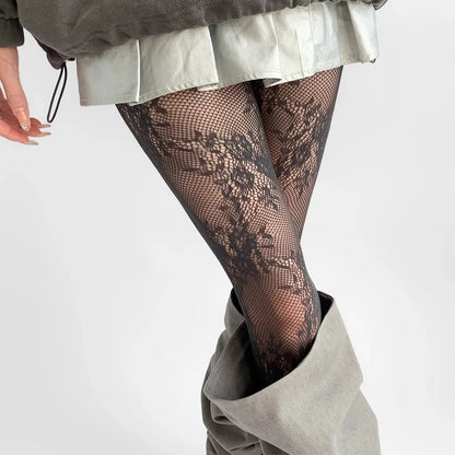 Marvella Dames Panty | Patrón de flores recortado, versátil y moderno