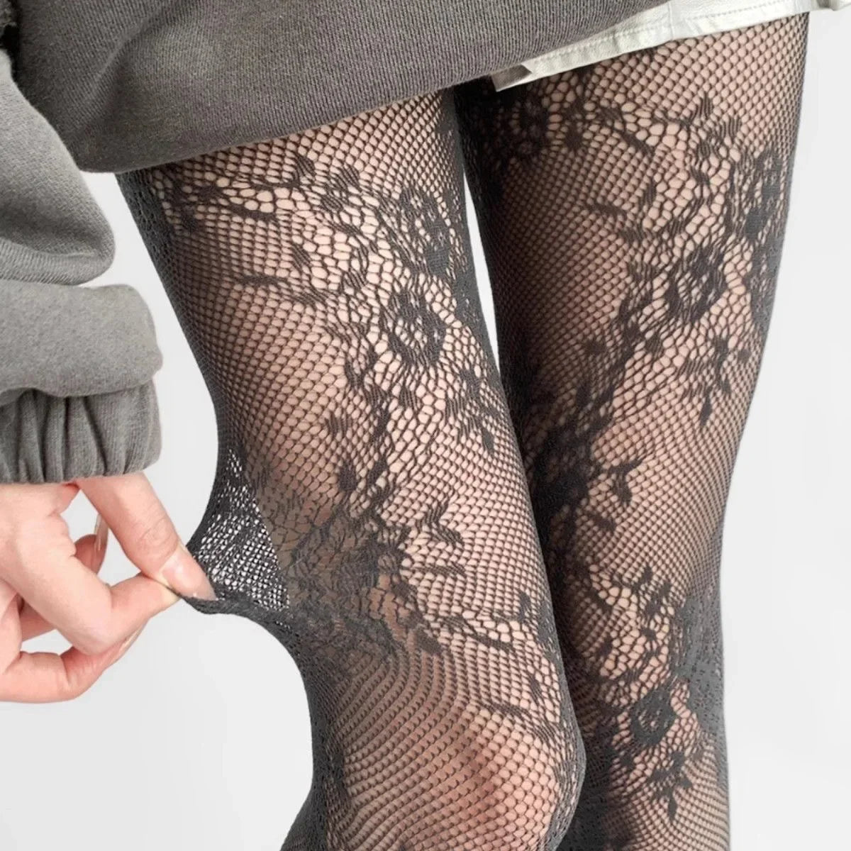 Marvella Dames Panty | Patrón de flores recortado, versátil y moderno