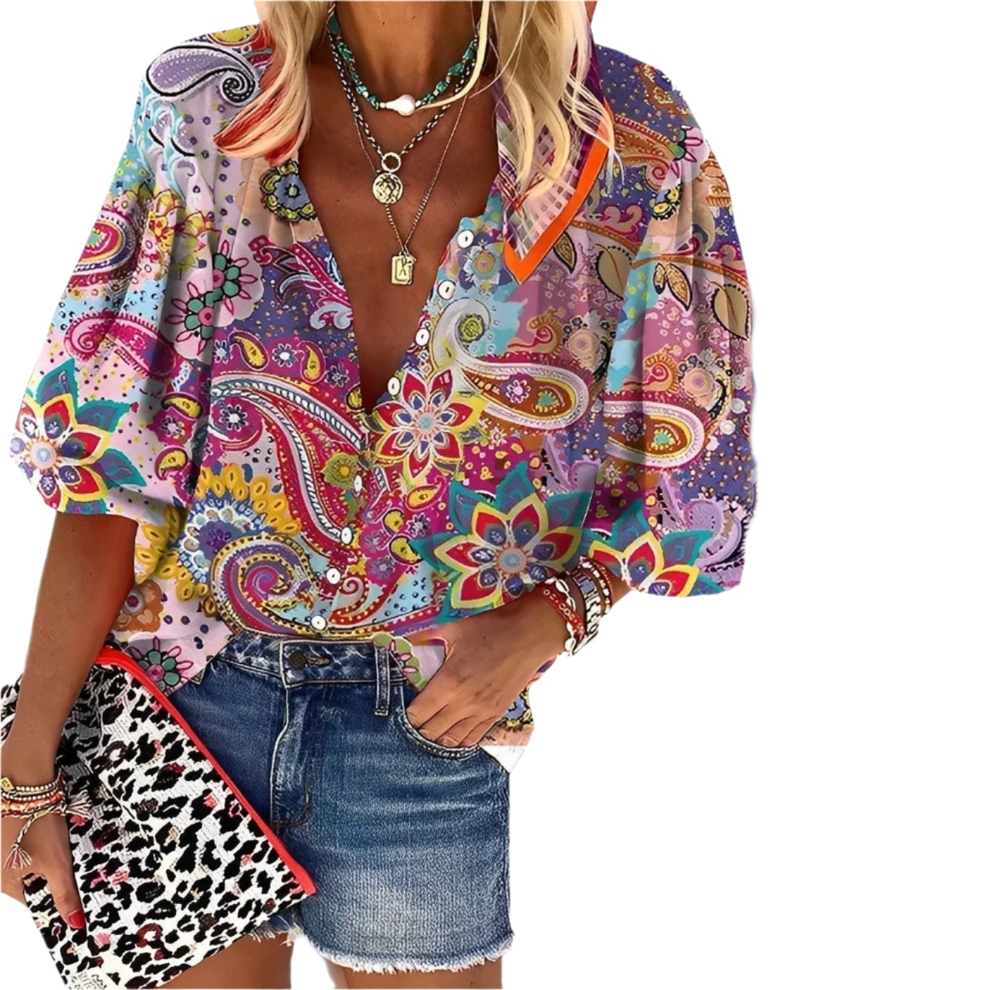 Camiseta Mandi Dames | Estampado Mandala, Casual Boho-Chic
