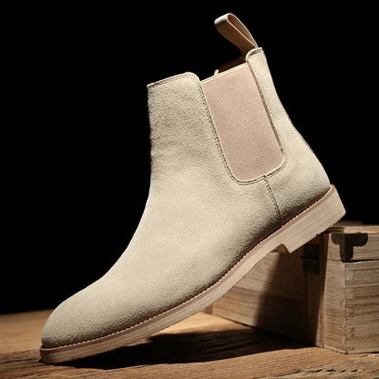Marlowe | Botas Chelsea para Hombre Verde Oliva Ante Cómodas Sin Cordones