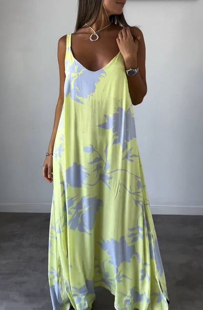 Mila Serenity Vestido de verano estampado para mujer – Vestido midi ligero con flores