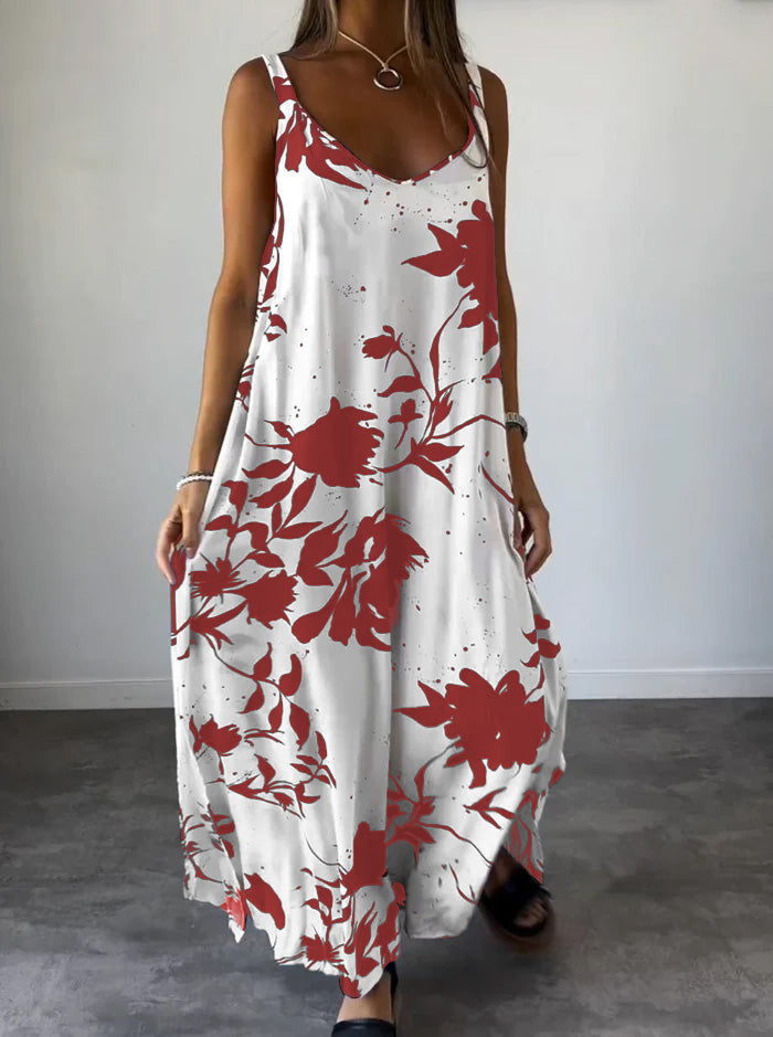 Mila Serenity Vestido de verano estampado para mujer – Vestido midi ligero con flores